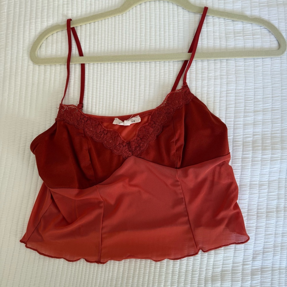 Bear Dance Rust Lace Cami